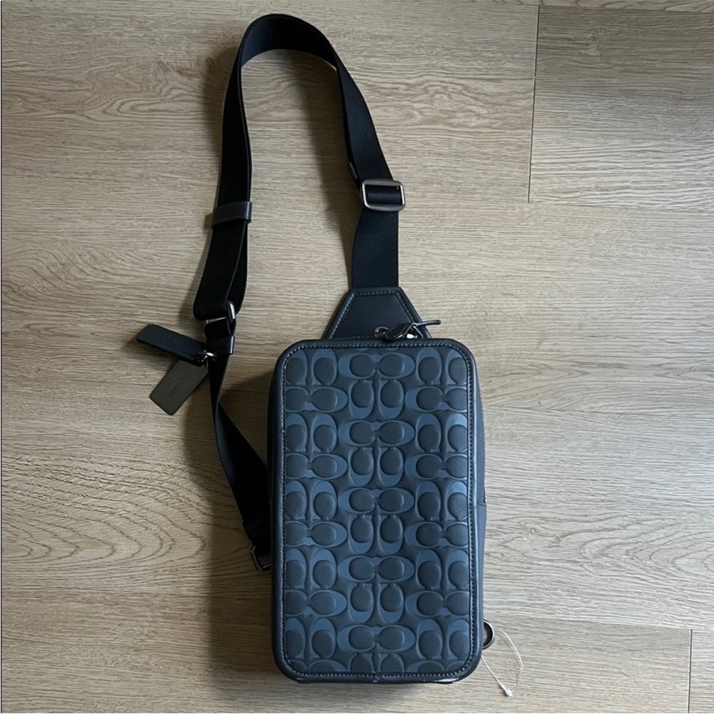 Coach Black/Gray Embossed Belt Bag